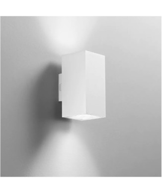APLIQUE LED DOBLE EMISIÓN CON POSTE CUADRADO BLANCO 2X8W 1960LM CCT IP65 7.8X9.9X16CM