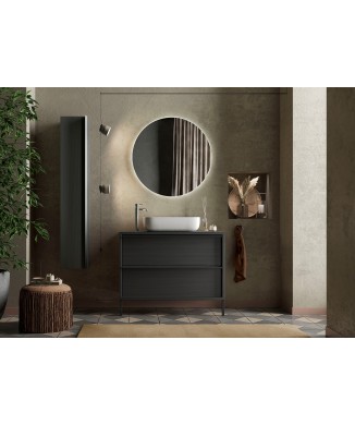 Baño de pie con 2 cajones - ACERO 