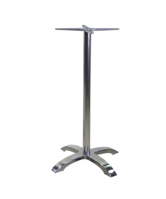 Base de mesa de bar Alan de aluminio en color acero inoxidable Vacchetti