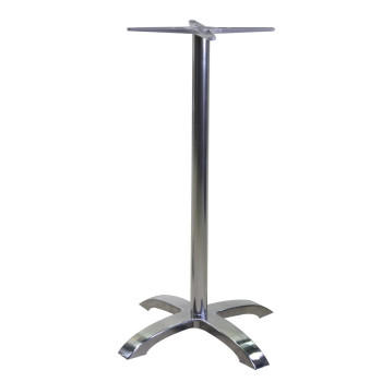 Base de mesa de bar Alan de aluminio en color acero inoxidable Vacchetti