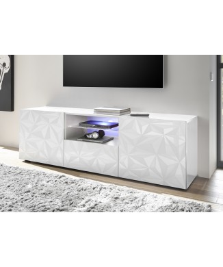 Mueble TV PRISMA con 2 puertas y 1 cajón, color blanco