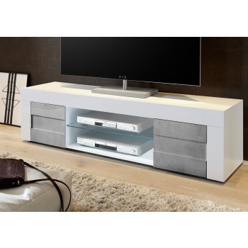 Mueble bajo EASY TV grande 2 puertas 180x41,4x43,6 cm color cemento