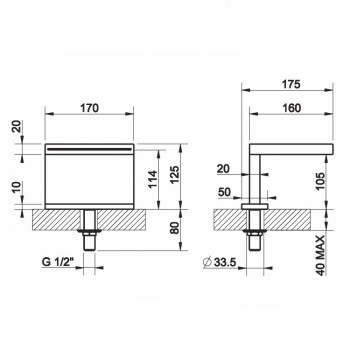 Caño de cascada de repisa con mando a distancia 20191 GESSI