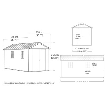 Cobertizo doble para herramientas KETER NEWTON PLUS con opción de montaje