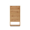 Cómoda Alguema de 4 cajones, chapa de roble, acabado natural, 60 x 120 cm