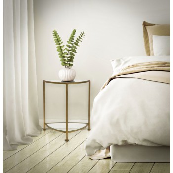 MESITA DE NOCHE TRIÁNGULO 2 ESTANTES