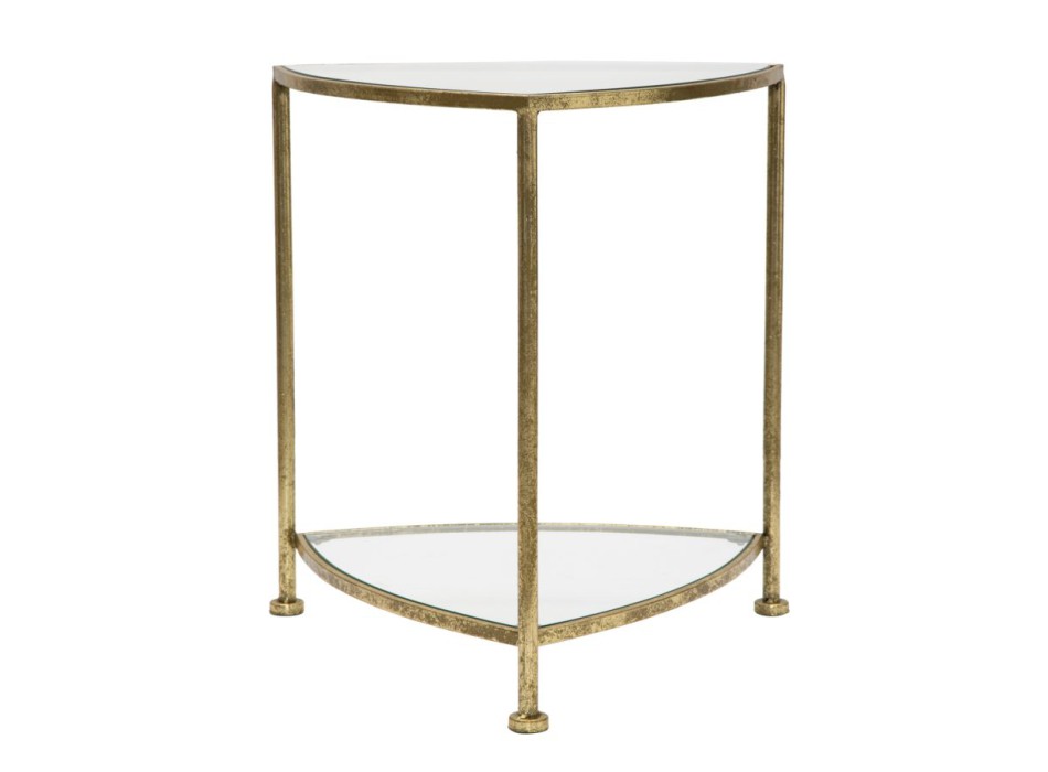 MESITA DE NOCHE TRIÁNGULO 2 ESTANTES