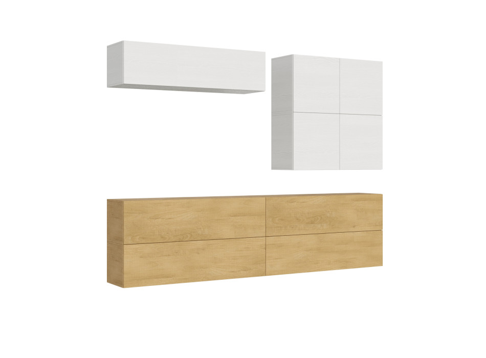 Composiciones Isoka - Composición de pared para sala de estar Isoka A103, ancho 308 cm, profundidad 39,2 cm