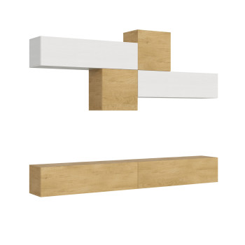 Composiciones Isoka - Composición de pared para sala de estar Isoka A111, ancho 308 cm, profundidad 39,2 cm