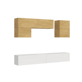 Composiciones Isoka - Composición de pared para sala de estar Isoka A12, ancho 268 cm, profundidad 39,2 cm