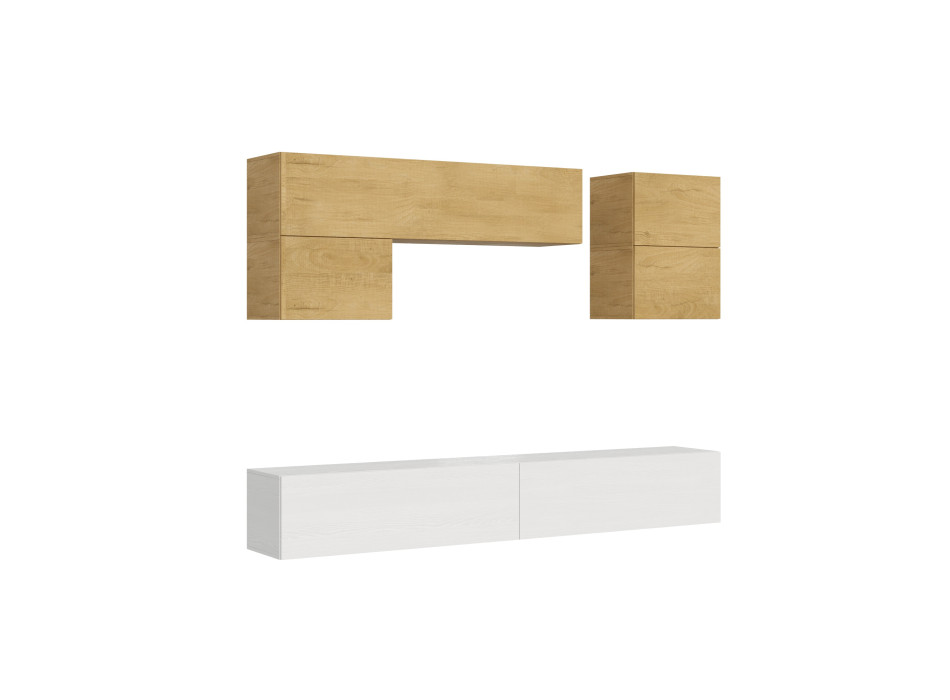 Composiciones Isoka - Composición de pared para sala de estar Isoka A12, ancho 268 cm, profundidad 39,2 cm