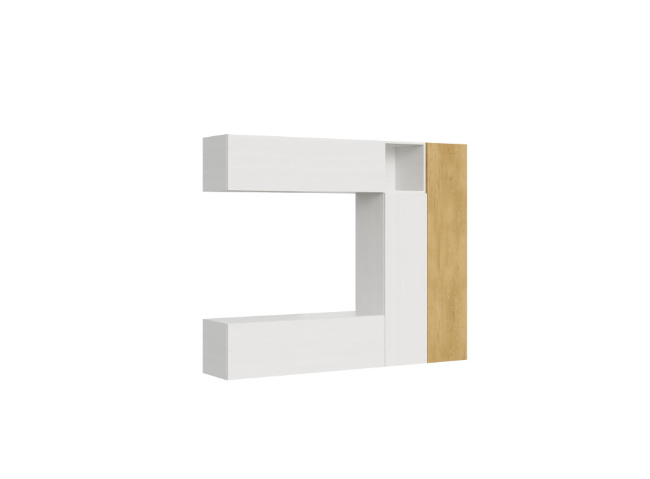 Composiciones Isoka - Composición de pared para sala de estar Isoka A18, ancho 214 cm, alto 173,6 cm, profundidad 39,2 cm