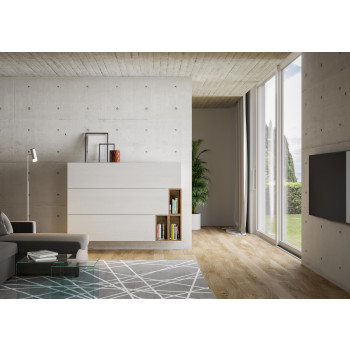 Composiciones Isoka - Composición de pared para sala de estar Isoka A19, ancho 173,6 cm, profundidad 39,2 cm