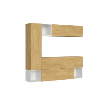 Composiciones Isoka - Composición de pared para sala de estar Isoka A26, ancho 214 cm, profundidad 39,2 cm