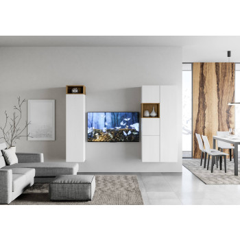 Composiciones Isoka - Composición de pared para salón Isoka A28 H.173.6 D.39.2