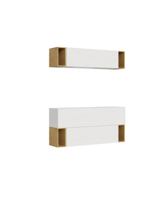 Composiciones Isoka - Composición de pared para sala de estar Isoka A29, ancho 173,6 cm, profundidad 39,2 cm