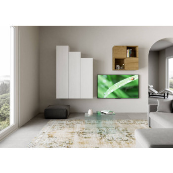 Composiciones Isoka - Composición de pared para sala de estar Isoka A33, ancho 120 cm, alto 173,6 cm