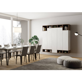 Composiciones Isoka - Composición de pared para sala de estar Isoka A35, ancho 200 cm, alto 194 cm