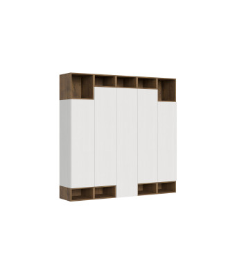 Composiciones Isoka - Composición de pared para sala de estar Isoka A35, ancho 200 cm, alto 194 cm