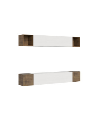 Composiciones Isoka - Composición de pared para salón Isoka A38, ancho 254 cm, profundidad 39,2 cm