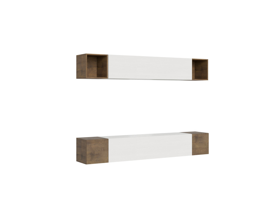 Composiciones Isoka - Composición de pared para salón Isoka A38, ancho 254 cm, profundidad 39,2 cm