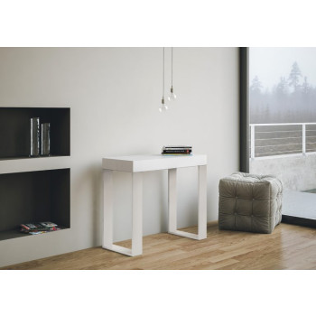 Mesa consola extensible 90x40/196 cm Tecno Small estructura blanca