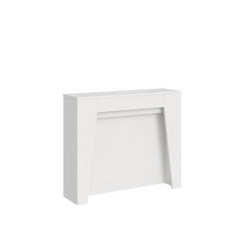Consola Anea - Consola extensible 90x25/211 cm Anea Fresno Blanco con Extensiones Internas