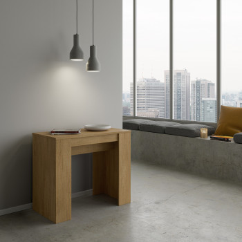 Consola Basic - Consola extensible 90x48/204 cm Basic Pequeña Fresno Blanco