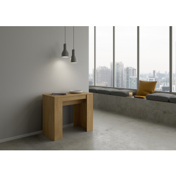 Consola Basic - Consola extensible 90x48/204 cm Basic Pequeña Fresno Blanco