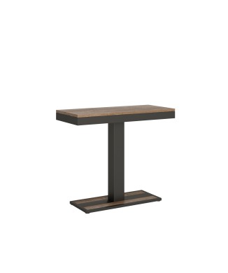 Consola Capital Evolution con estructura antracita - Consola extensible 90x40/196 cm Capital Small Evolution Roble Natural con estructura antracita
