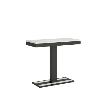 Consola Capital Evolution con estructura antracita - Consola extensible 90x40/300 cm Capital Evolution Roble Natural con estructura antracita