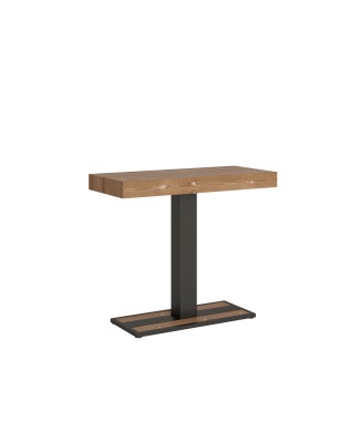 Consola Capital con estructura antracita - Consola extensible 90x40/190 cm Capital Small Spruce con estructura antracita