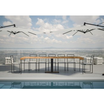 Consola Capital con estructura antracita - Consola extensible 90x40/300 cm Capital Fresno blanco con estructura antracita