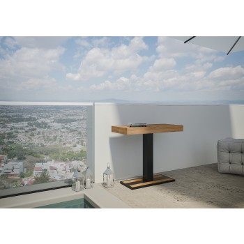 Consola Capital con estructura antracita - Consola extensible 90x40/300 cm Capital Premium Roble Natural con estructura antracita