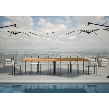 Consola Capital con estructura antracita - Consola extensible 90x40/300 cm Capital Premium Roble Natural con estructura antracita