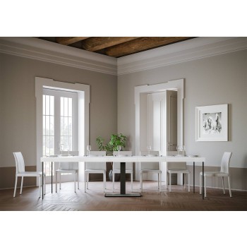 Consola Capital con estructura antracita - Consola extensible 90x40/300 cm Capital Premium Roble Natural con estructura antracita