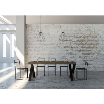 Consola Diago con patas antracita - Consola extensible 90x40/196 cm Diago Small Premium roble natural con patas antracita