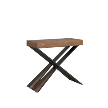Consola Diago con patas antracita - Consola extensible 90x40/196 cm Diago Small Premium roble natural con patas antracita