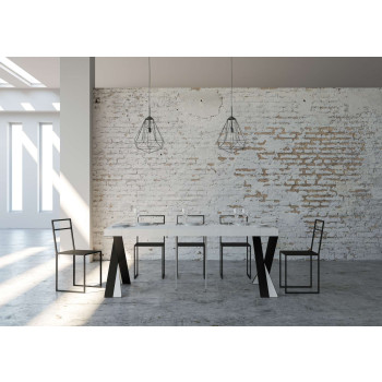 Consola Diago con patas antracita - Consola extensible 90x40/196 cm Diago Small Premium roble natural con patas antracita