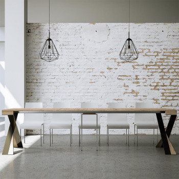 Consola Diago con patas antracita - 90x40/300 cm Consola extensible Diago con patas de fresno blanco y antracita