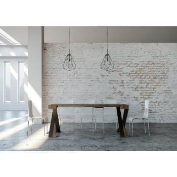 Consola Diago con patas antracita - 90x40/300 cm Consola extensible Diago con patas de fresno blanco y antracita