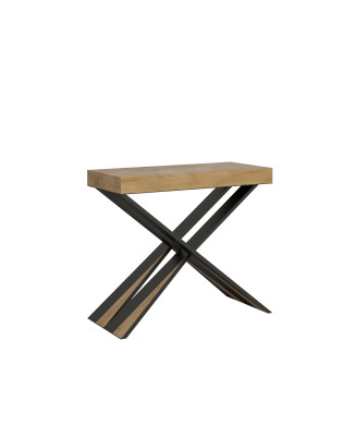 Consola Diago con patas antracita - 90x40/300 cm Consola extensible Diago Premium con patas de roble natural y antracita