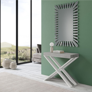 Consola Diago con patas blancas - Consola extensible Diago pequeña 90x40/196 cm con patas de fresno blanco