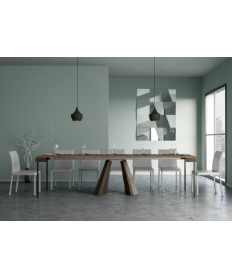 Consola Diamante Evolution con patas y estructura de oso - Consola extensible 90x40/290 cm Diamante Evolution abeto teñido con estructura y patas de oso