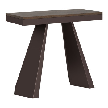 Consola Diamante Evolution con patas y estructura de oso - Consola extensible 90x40/300 cm Diamante Evolution estructura de roble natural y patas de oso