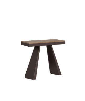 Consola Diamante Evolution con patas y estructura de oso - Consola extensible 90x40/300 cm Diamante Evolution estructura de roble natural y patas de oso