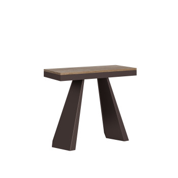 Consola Diamante Evolution con patas y estructura de oso - Consola extensible 90x40/300 cm Diamante Evolution estructura de roble natural y patas de oso