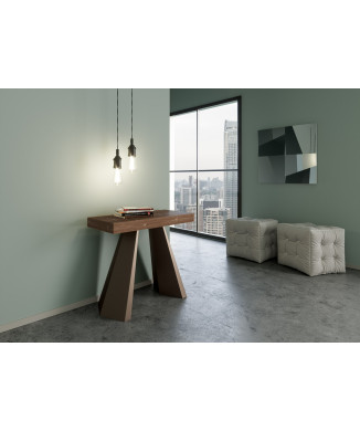 Consola Diamante con patas de oso - Consola extensible 90x40/190 cm Diamante Pequeño abeto teñido con estructura de oso