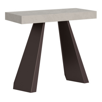 Consola Diamante con patas de oso - Consola extensible 90x40/196 cm Diamante Pequeña fresno blanco con estructura de oso