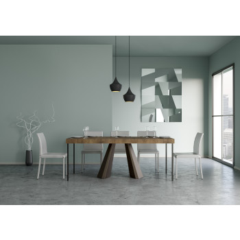 Consola Diamante con patas de oso - Consola extensible 90x40/196 cm Diamante Small Premium roble natural con estructura de oso